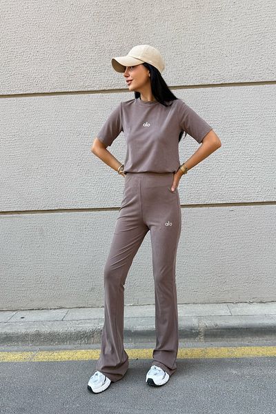 Seda Yalçın Atelier Coffee Modal T-Shirt Spanish Leggings Set