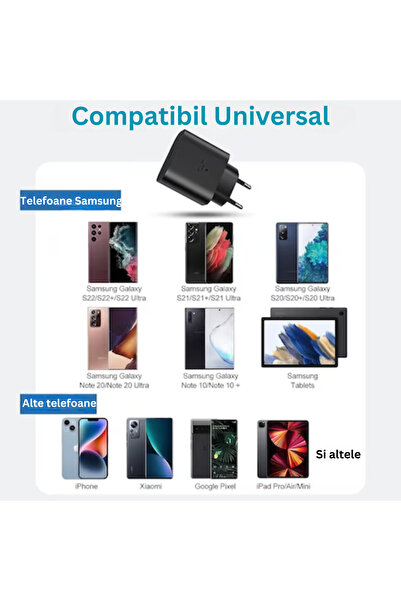 D&K WONDER Incarcator Samsung, iPhone, Super Fast Charger 45W, USB Type-C + cablu Type-C 5A