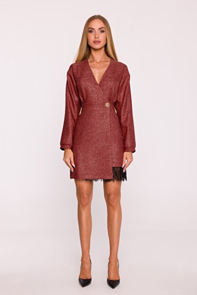 Made of Emotion Tweed mini dress with lace insert