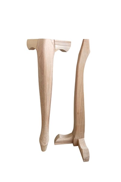 HİZMET AHŞAP Lükens Ahşap ayak kulaklı 75cm Masa ayağı ham 4’lü