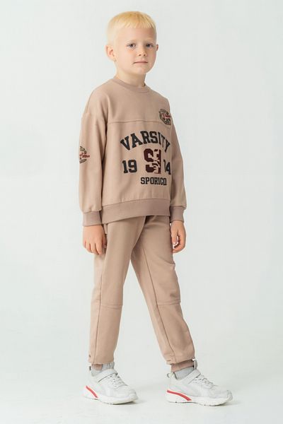 AHENGİM Boys' Varsity Printed Bottom Top Tracksuit Set Ak7959