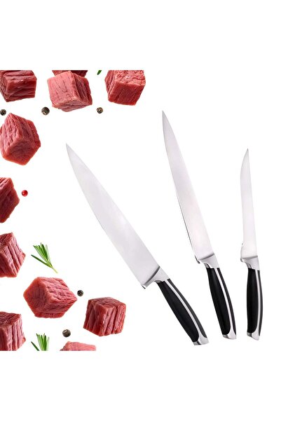 Köken Σετ 3 μαχαιριών κουζίνας, από ανοξείδωτο ατσάλι, εξαιρετικά κοφτερή λεπ...