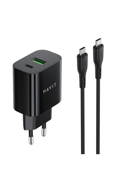 Havit Incarcator priza USB Type-C PD60W + cablu Type-C ST926 EU, negru