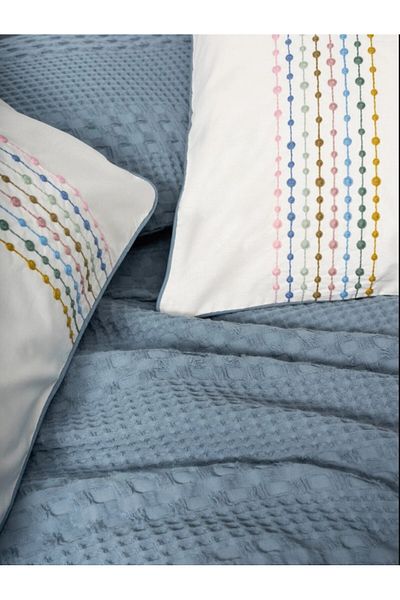 Cotton Box Aura Double Pique Set Pebble Fitted Sheet