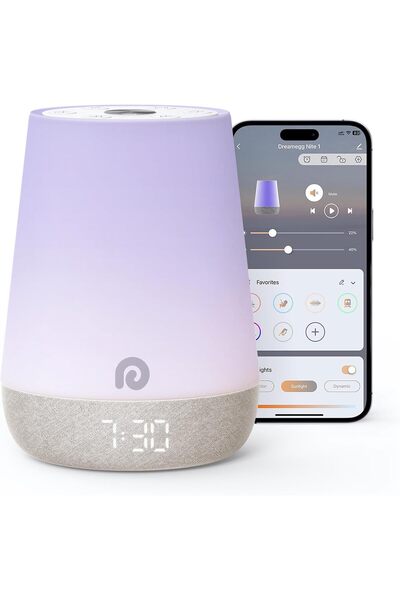 Dreamegg White Noise Sound Machine Baby- Kids Sleep Training Clock with Baby Night Light, 34 Soothin