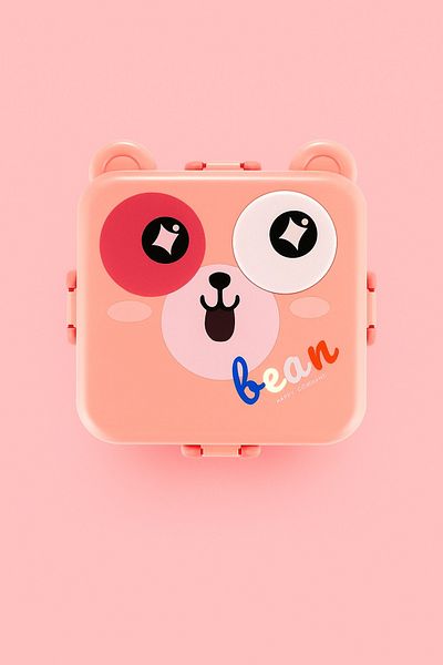 Mobcos Cute Animal Shape Kid Food Container square Cartoon Stainless Steel Bento Lunch Box Microwavable