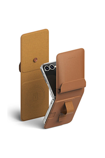Ringke Husa Samsung Galaxy Z Flip7 Folio Grip Portofel magnetic, maro