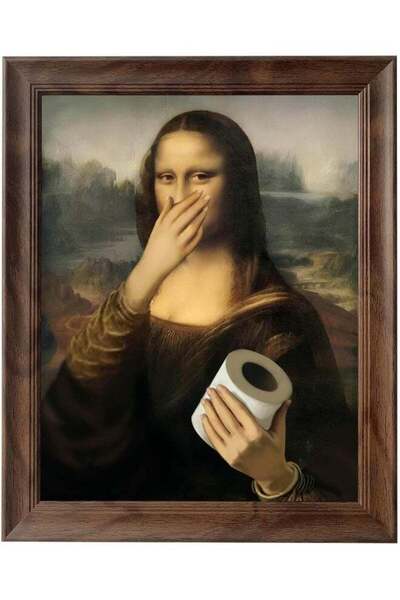 Emoda home Trove ToFlagify Mona Lisa Funny Bathroom Posters Wall Art Decor Co...