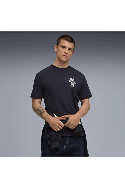 Puma GRAPHIC Card Play Tee Lacivert Erkek T-Shirt