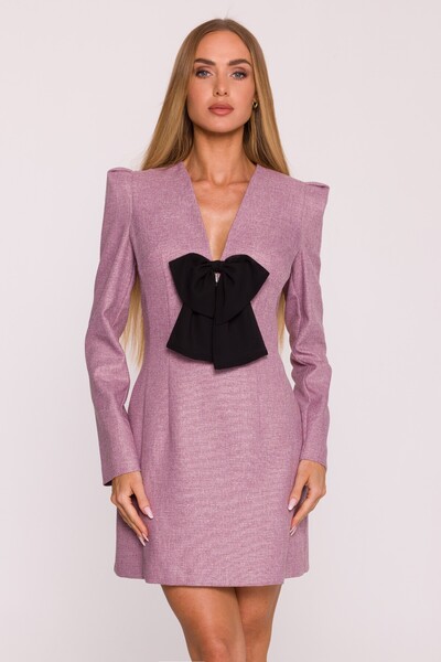 Made of Emotion Long-sleeved mini dress with chiffon bow
