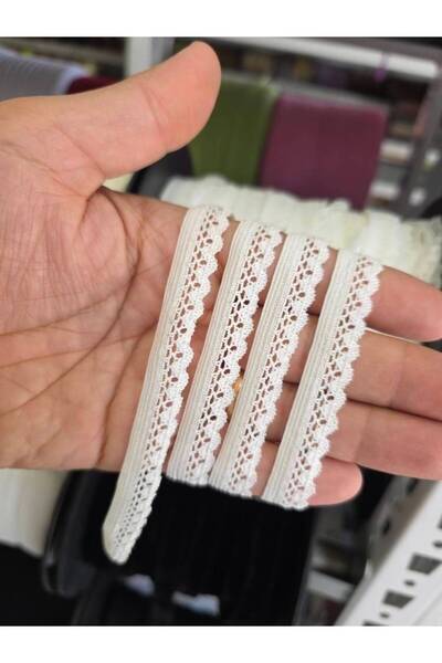 kadifecim 1 cm cauciuc pentru lenjerie intimă-5 metri alb