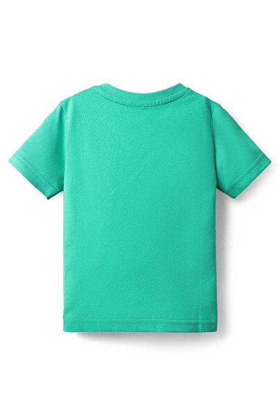 Babyhug Cotton Knit Half Sleeves Night Suit With Tropical Theme Print - Green & Navy Blue