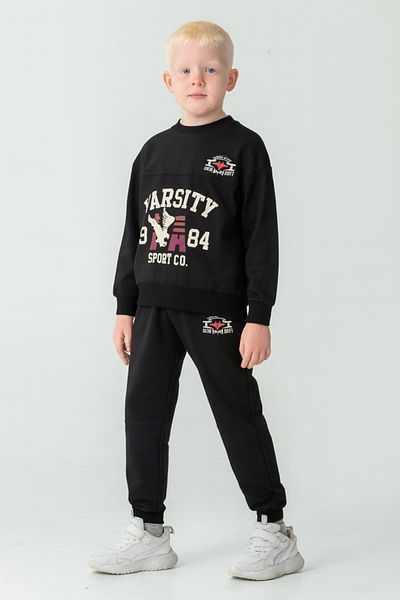AHENGİM Boys' Varsity Printed Bottom Top Tracksuit Set Ak7959