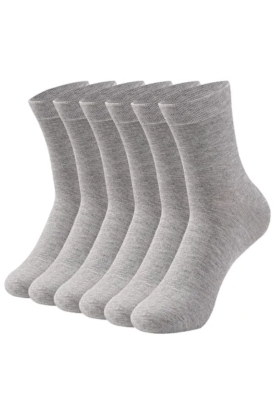 HRN Textile 6-Piece Men's Cotton Plain Long Socks – Anti-Sweat and Odor