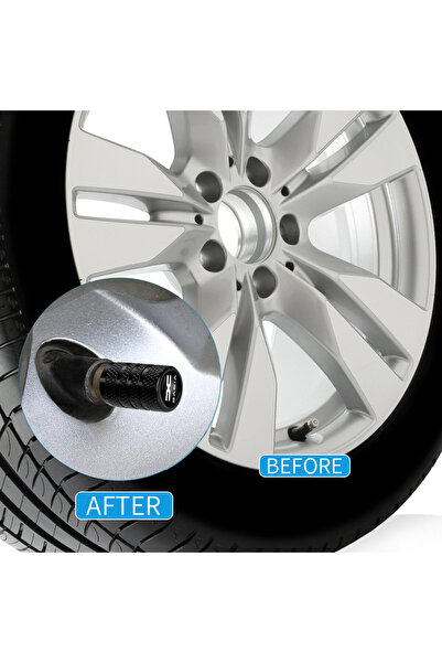 OEM Set of 4 Car Valve Caps, Valve Caps, Dacia, Premium Design, 3D Logo, Black