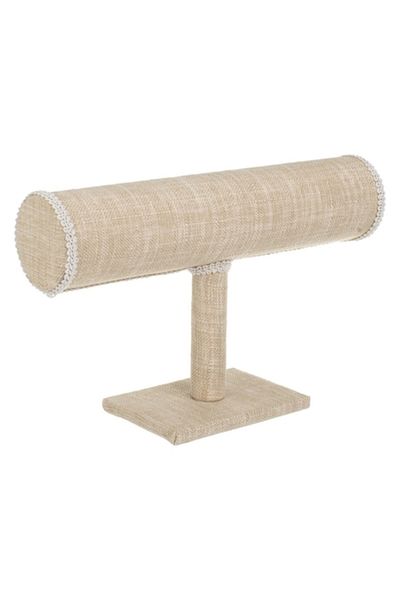 OEM Jewelry Organizer Stand, Wooden Base, Vintage Design, 23x7x14.5cm