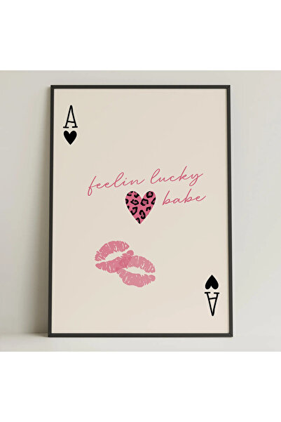 512 STORE Estetik As Leopar Desen Kiss Black Pink Duvar Dekor Çerçevesiz Mode...