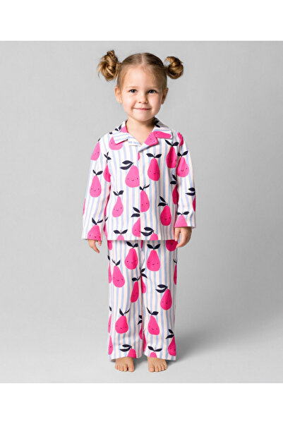 Bonfino GIRLS 100% COTTON ALL OVER PRINTED FULL SLEEVES FRONT OPEN PYJAMA SET...