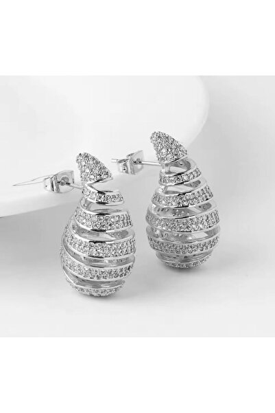 BY YASİN TOPÇU Çelik Şerit Sarmal Damla Küpe