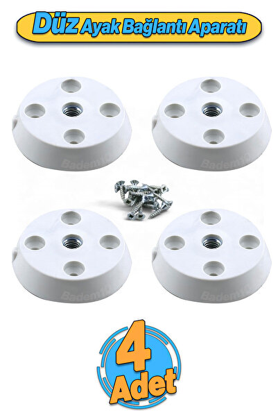 Badem10 4 Adet Düz Beyaz Zigon Sehpa Ayağı Tabanı Mobilya Masa Açılı Orta Seh...