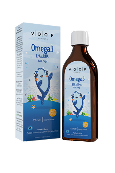 VOOP Çocuklar için Balık Yağı Omega 3 Portakal Aromalı Şurup | Yüksek EPA & DHA Kaynağı  - 150 ml
