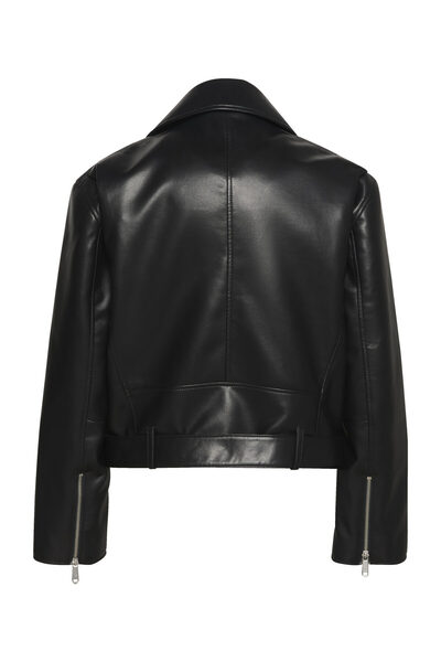 Calvin Klein FAUX LEATHER MOTO JACKET W/BELT
