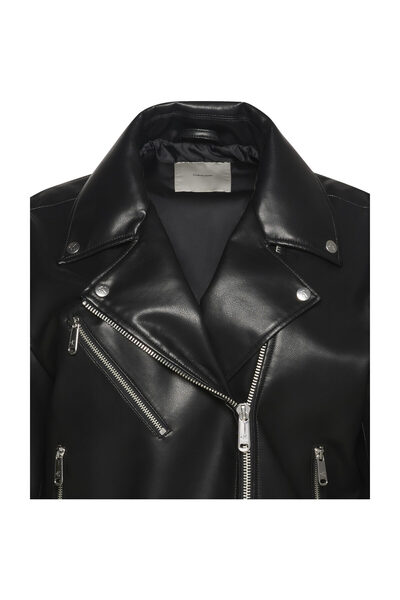 Calvin Klein FAUX LEATHER MOTO JACKET W/BELT