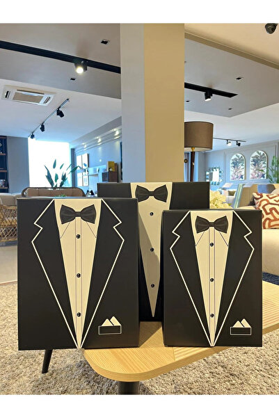 CREARTHOME Damat Bohçası-Damat Kutusu-Çeyiz Bohça Kutusu-3 Lü Hediye Seti-hediye Kutusu 3'lü Set-Damat Çeyiz