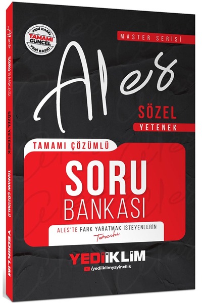 Yediiklim Yayınları 2026 Ales Sözel Yetenek Tamamı Çözümlü Soru Bankası