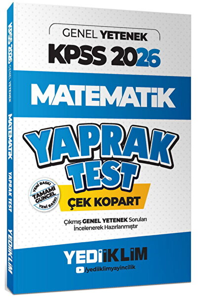 Yediiklim Yayınları 2026 KPSS Genel Yetenek Matematik Çek Kopart Yaprak Test