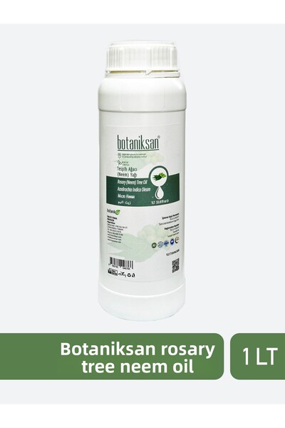 botaniksan 1 Liter Neem Rosary Oil - Cold Pressed, 100% Pure, Natural and Additive-Free