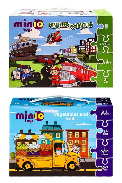 minİQ toys Vegetables And Fruits - Professions And Vehicles Set Of 2 Educatio...