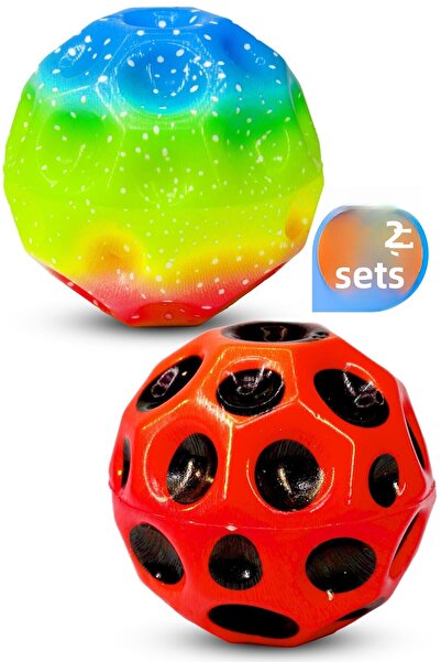 Telvesse 2 Pack High Bouncing Ball Galaxyball Galaxy Space Moon Ball Extreme Bouncing Garden Toy Crater Sky