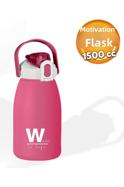 ROYALGROSS Bpa Free 1500 ml Pink Water Bottle – Suitable for Sports Daily Use with Carrying Strap, Locking Lid