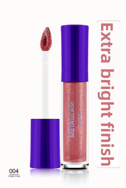 Flormar Metaglam Intense Shimmer & Moisturizing Lip Gloss-004 Cyber ​​Pink- 8...