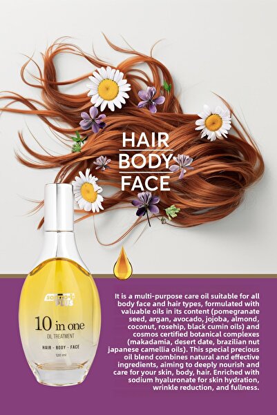 Softto Plus 10 in 1 Precious Oil Content Hair, Body and Face Care Oil 120 ml