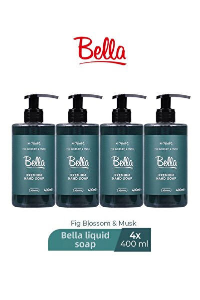 Bella صابون سائل أخضر - فيج بلوسوم آند موس 400 مل × 4 قطع