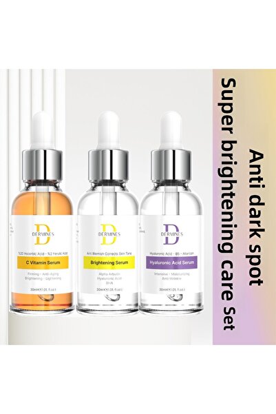 Dermines مجموعة العناية الفائقة المضيئة والرطوبة المكثفة المضادة للبقع الداكنة