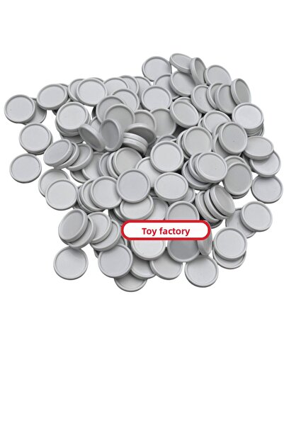 Miajima ألعاب الصندوق لعبة قطعة لعبة البيدق مستديرة مسطحة 28 مم 100 قطعة رمادي