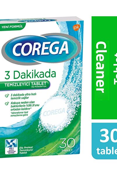 Corega العلامة التجارية: أقراص تنظيف طقم الأسنان 30 قطعة الفئة: منتج تبييض ال...