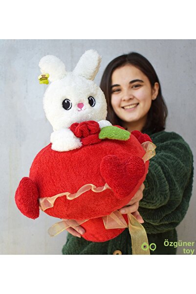 Özgüner Oyuncak "Love Bouquet with Plush Rabbit and Teddy Bear - a Heart-Warming Gift Option!"