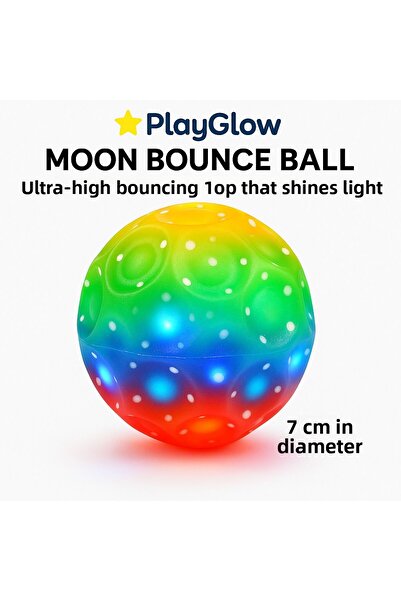 AstroPlayz Astro Glow Bouncing Moon Ball – Space Ball with Led Light, 7 cm – ...