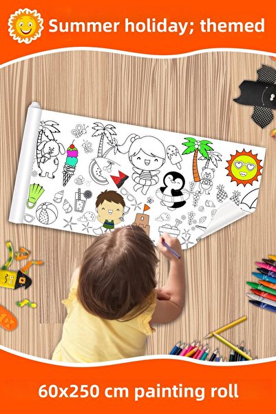 melolisa Summer Themed Giant Painting Roll Educational 60X250Cm Activity Pape...
