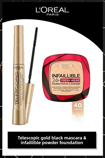 L'Oreal Paris تلسكوبي جولد بلاك ماسكارا اند إنفيليبل 24 ساعة كريم أساس فريش و...