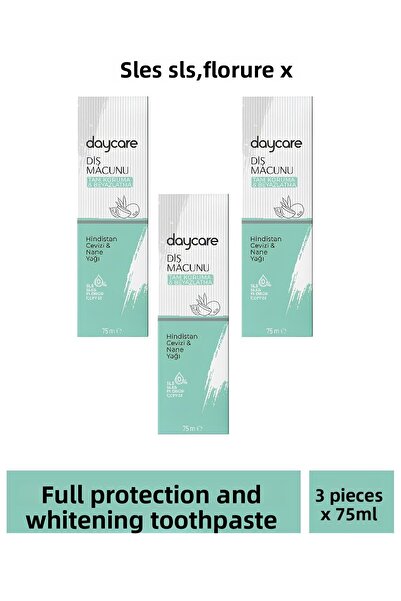 Daycare 3 قطع × 75 مل معجون أسنان للتبييض والحماية الكاملة