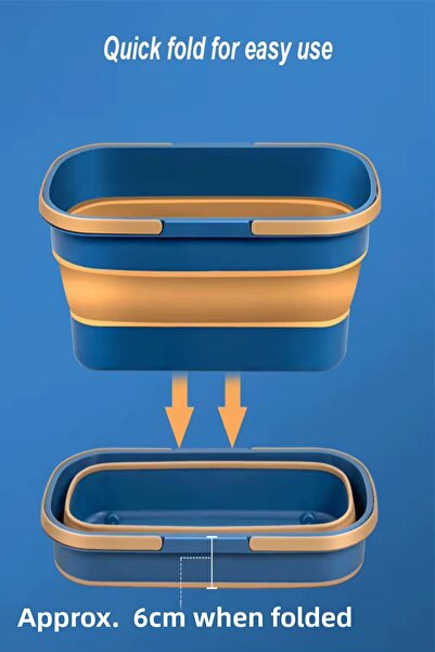 MissClean 12 Liter Foldable Portable Cleaning Bucket - Wheeled, Multi-Purpose