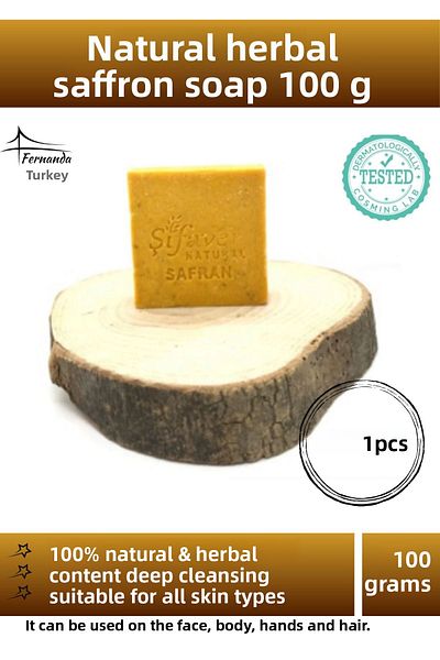 Fernanda 100% Natural Organic Saffron Soap Fragrance Facial Skin Whitening 100 g