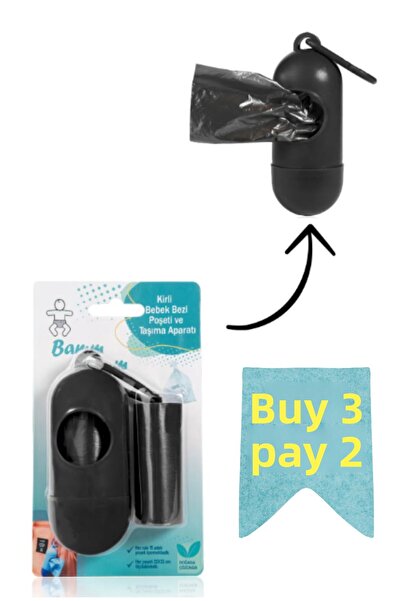 BAMM BAMM 3 Rolls (45 Poset) Dirty Diaper Garbage Bag, Bag Transport and Black Pedestrian Stone Ball