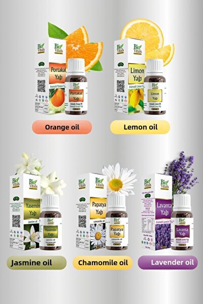 Bio Vitals مجموعة زيت البابونج واللياسمين واللافندر مع الليمون والبرتقال