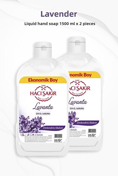 Hacı Şakir Lavender Relaxing Care Liquid Hand Soap 1500 ml x 2 Pieces